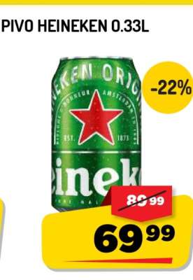 Pivo Heineken 0.33l