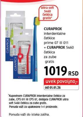 CURAPROX interdentalne četkice prime 07 ili 011 + CURAPROX 5460 četkica za zube