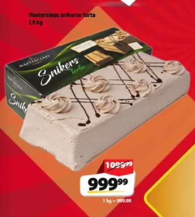 Masterclass snikers torta
