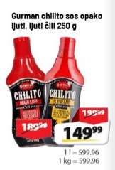 Gurman chillito sos opako ljuti, ljuti čili 250 g