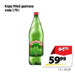 Knjaz Miloš Gazirana voda 1.75 l