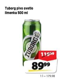 Tuborg pivo svetlo limenka 500 ml