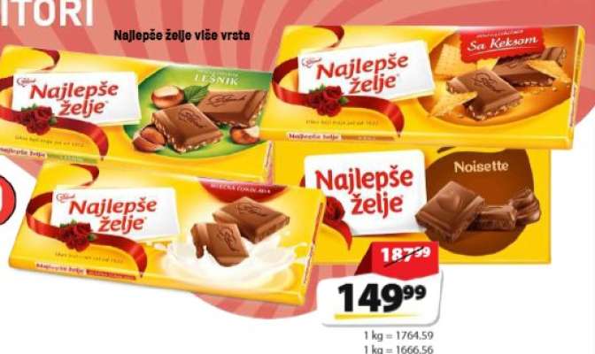 Najlepše želje čokolada