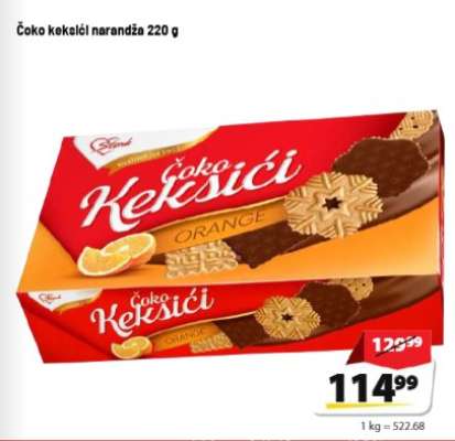Čoko keksići narandža 220 g