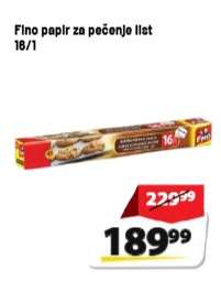Fino papir za pečenje list 16/1