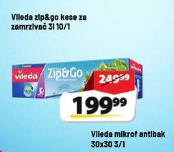 Vileda zip&go kese za zamrzivač 3l 10/1