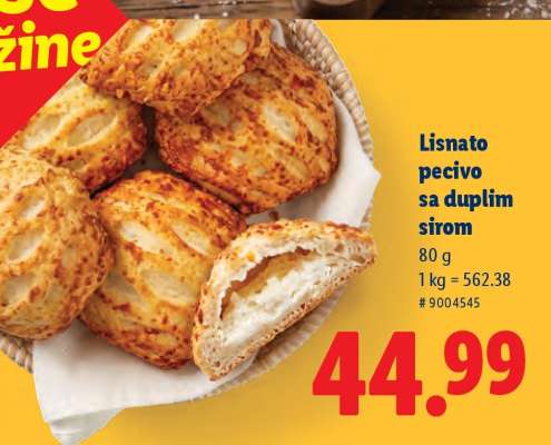 Lisnato pecivo sa duplim sirom