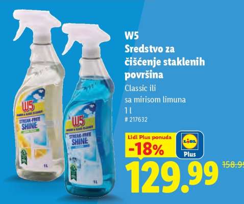 W5 Sredstvo za čišćenje staklenih površina