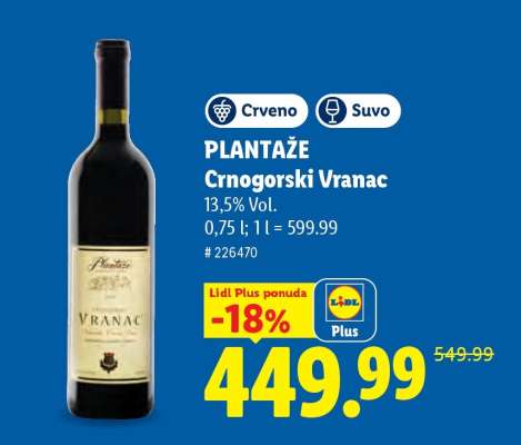 PLANTAŽE Crnogorski Vranac