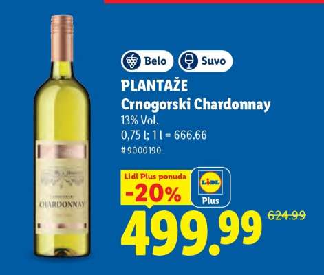 PLANTAŽE Crnogorski Chardonnay