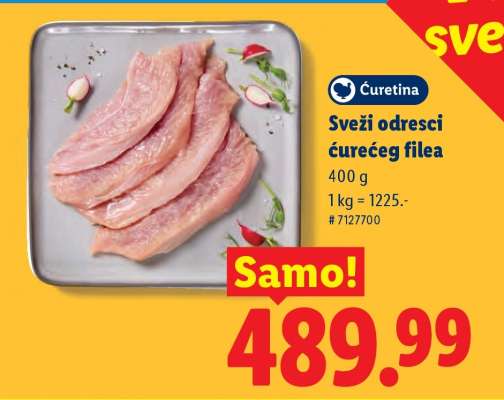 Sveži odresci ćurećeg filea