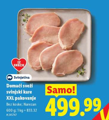 Domaći sveži svinjski kare XXL pakovanje