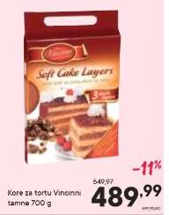 Kore za tortu Vincinni tamne 700 g