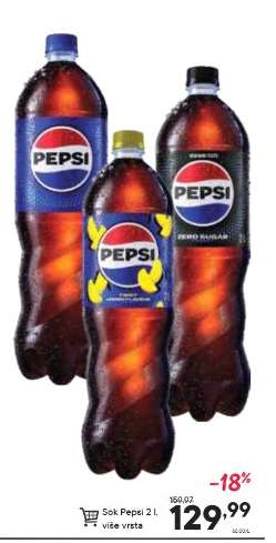 Sok Pepsi 2 l, více vrsta