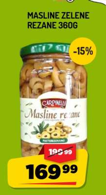 Masline zelene rezane 360g