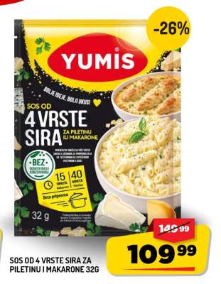 SOS OD 4 VRSTE SIRA ZA PILETINU I MAKARONE 32G