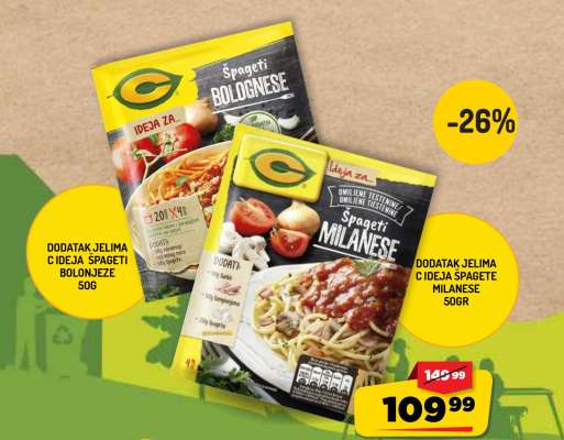 Dodatak jelima C ideja špageti Bolognese/Milanese 50g