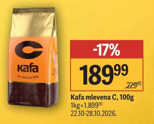 Kafa mlevena C 100g