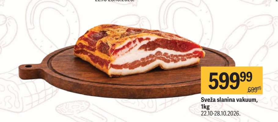 Sveža slanina vakuum,1kg
