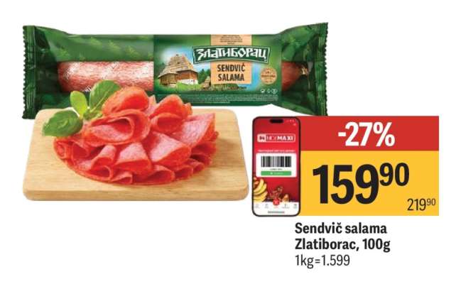 Sendvič salama Zlatiborac , 100g