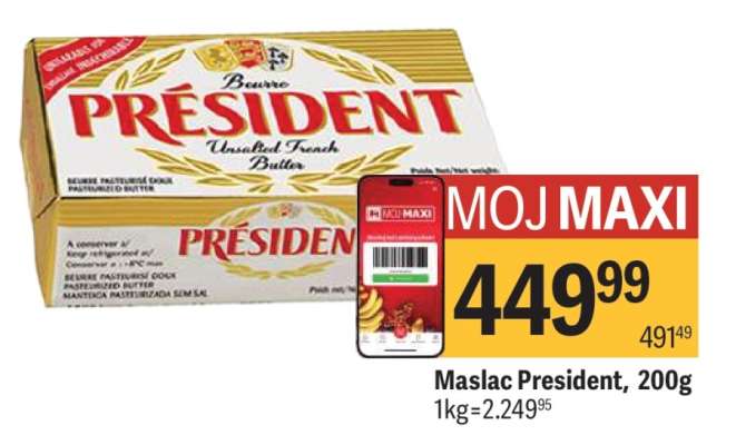 Maslac President 200g