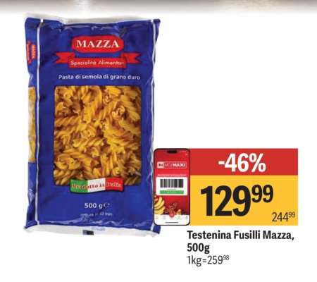 Testenina Fusilli Mazza, 500g