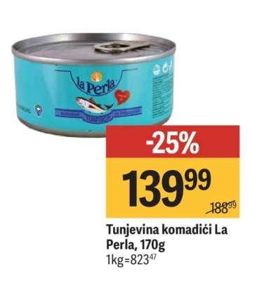 Tunjevina komadići La Perla 170g