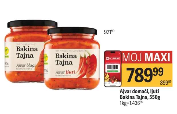 Ajvar domaći ljuti Bakina tajna 550g