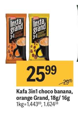 Kafa 3in1 choco banana, orange Grand, 18g, 16g
