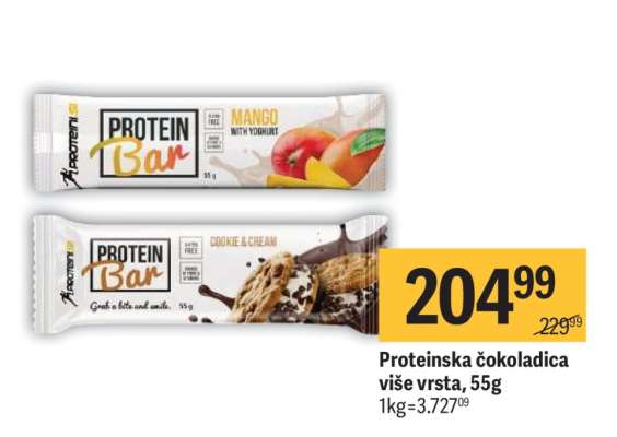 Proteinska čokoladica više vrsta, 55g