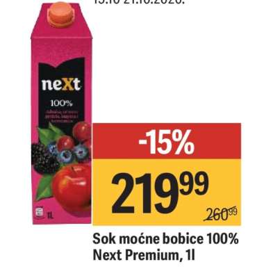Sok moćne bobice 100% Next Premium, 1l