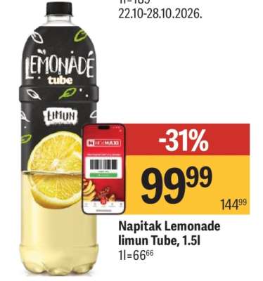 Napitak Lemonade limun Tube, 1.5l