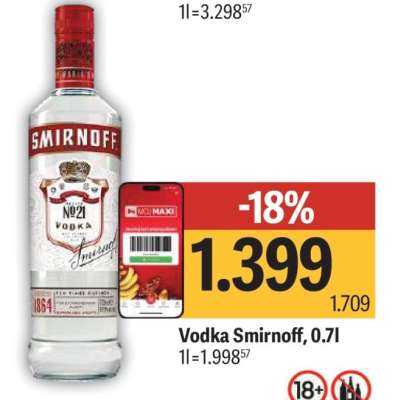 Vodka Smirnoff, 0.7l