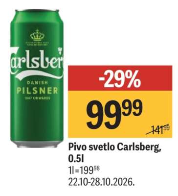 Pivo svetlo Carlsberg 0,5l