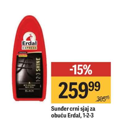 Sunder crni sjaj za obuću Erdal, 1-2-3