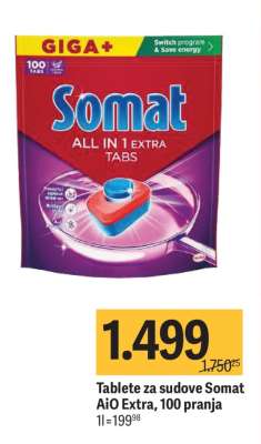 Tablete za sudove Somat AiO Extra, 100 pranja