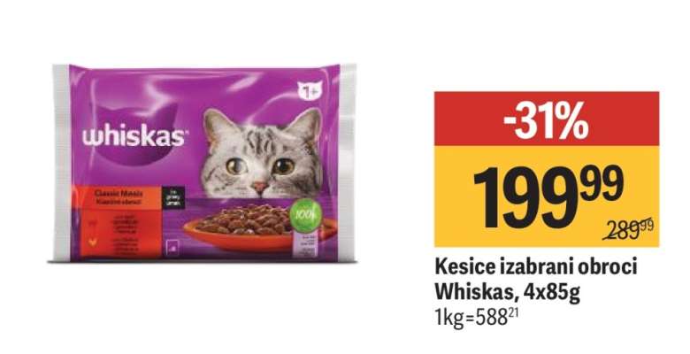 Kesice izabrani obroci Whiskas 4x85g