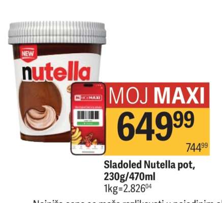 Sladoled Nutella pot, 230g/470ml