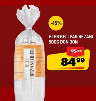 Hleb Beli Pak Rezani 500g Don Don