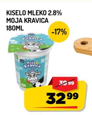 Kiselo mleko 2.8% Moja Kravica 180ml