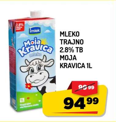 Mleko trajno 2.8% TB Moja Kravica 1L