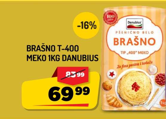 Brašno T-400 meko 1kg Danubius