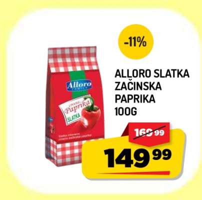 ALLORO SLATKA ZACINSKA PAPRIKA 100g