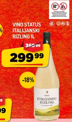 Vino STATUS italijanski rizling 1L