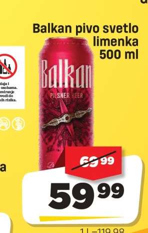 Balkan pivo svetlo limenka 500 ml