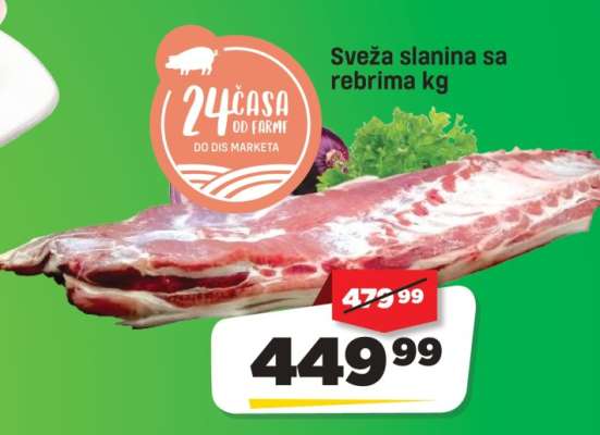 Sveža slanina sa rebrima kg