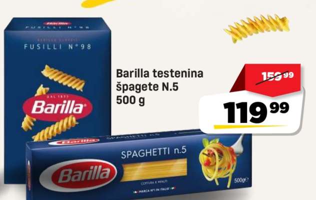 Barilla testenina špagete n.5 500 g