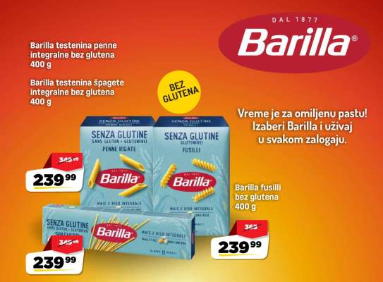 Barilla testenina penne integralne bez glutena 400 g