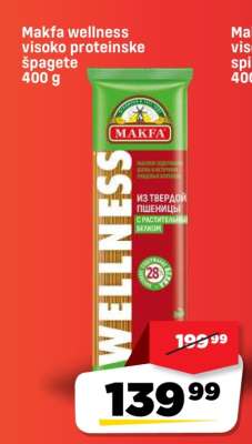 Makfa wellness visoko proteinske špagete 400 g