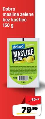 Dobro masline zelene bez kostice 150 g
